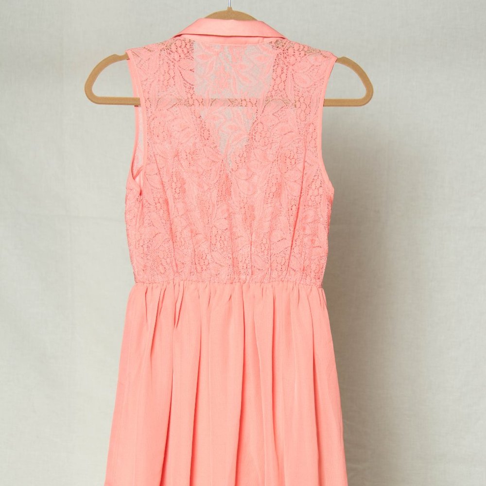 Aniina peach lace and chiffon dress - Picture 2 of 3
